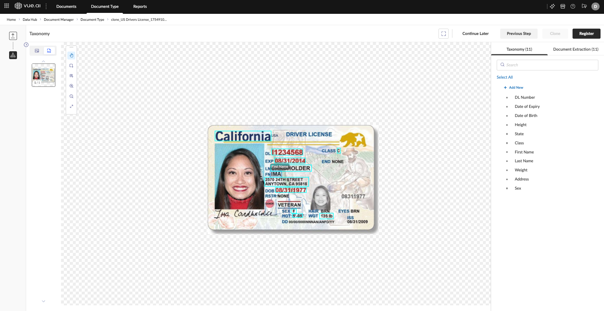 Completed taxonomy list.